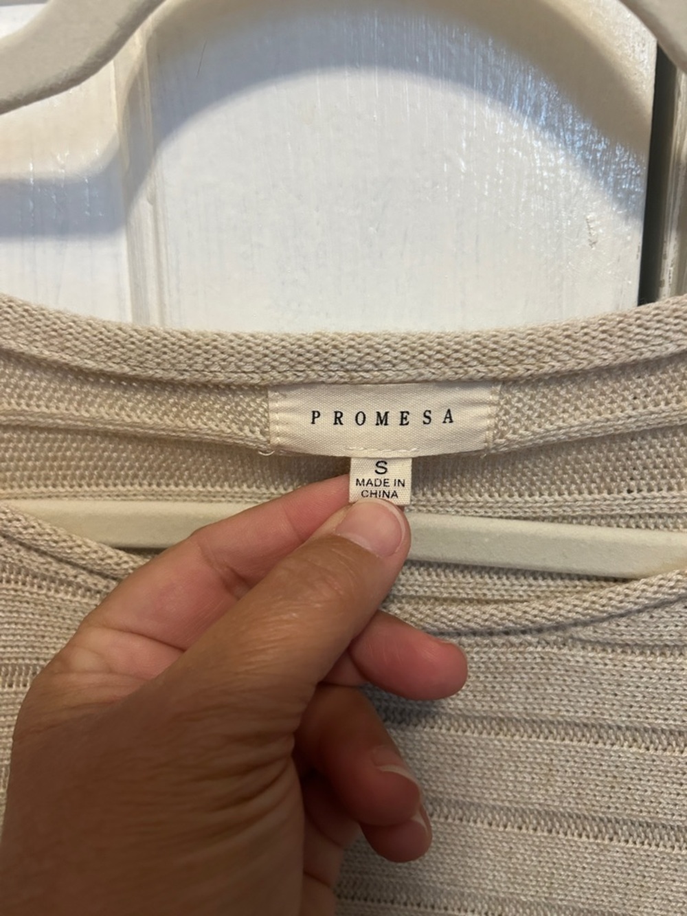 Promesa Neutral Ribbed Boxy Short-Sleeve Knit Top - Picture 2 of 4